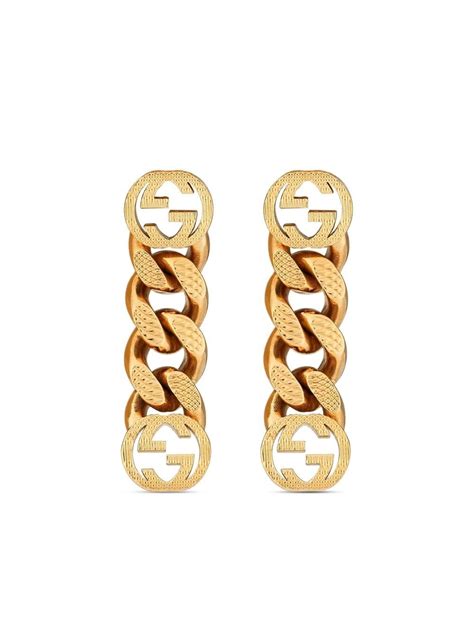 gucci red and green earrings|Gucci interlocking earrings gold.